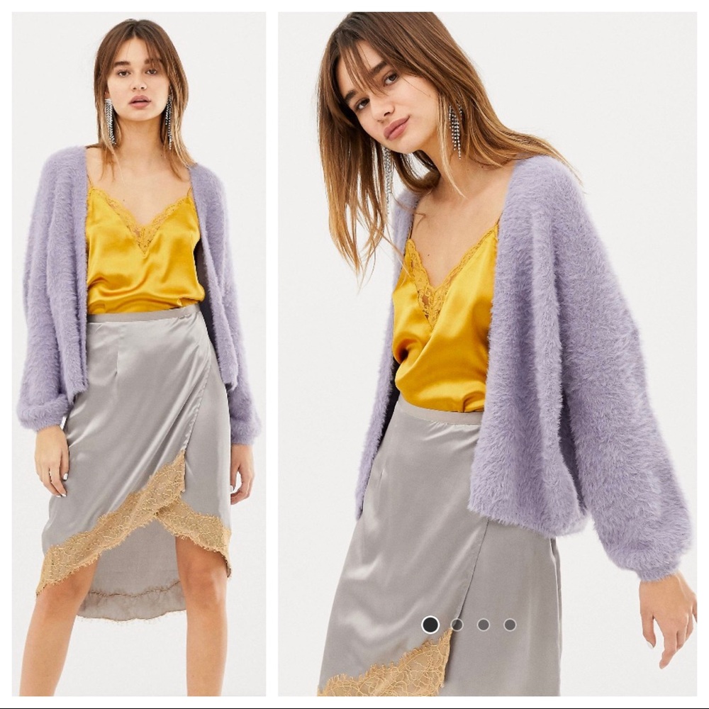 ASOS PIECES FLUFFY CARDIGAN sz L